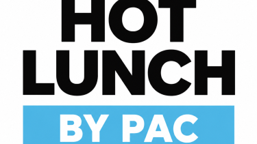 'Hot Lunch by PAC' text sign